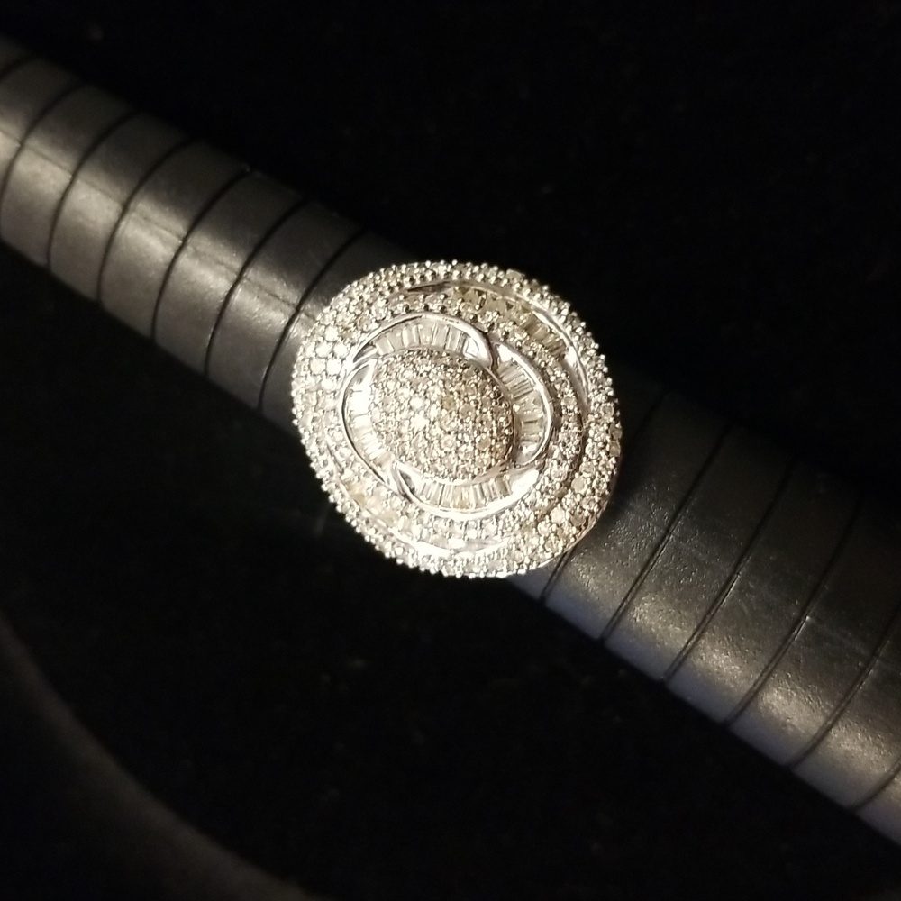 Sterling Silver And Diamond Simulate 925 Ring - image 1